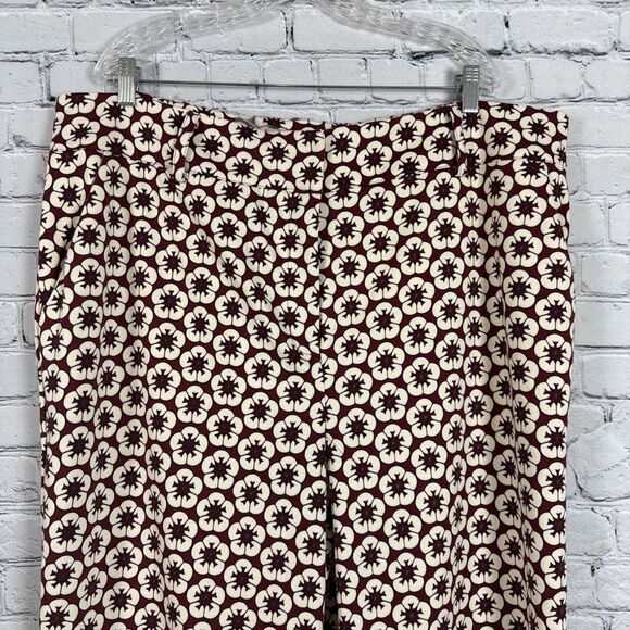 Gabi Fresh Giselle Floral Print Flare Bell Bottom Pants Womens 3X Burgundy Ivory - Picture 5 of 14